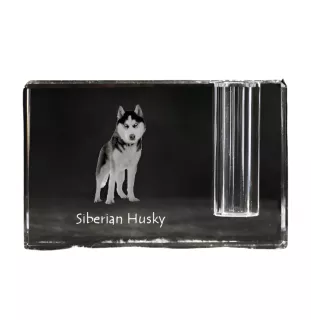 Husky syberyjski penholder kryształowy z psem Art-Dog