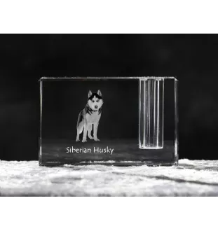 Husky syberyjski penholder kryształowy z psem Art-Dog