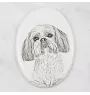 Shih Tzu - Gedenktafel mit einem Foto eines Hundes, Grabplatte mit Druck, personalisierte ovale Platte der Marke Art-Dog