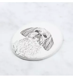 Shih Tzu, Chrysanthemum Dog - commemorative plaque with a photo of a dog, tombstone with a print, personalized oval plaque from the Art-Dog brand