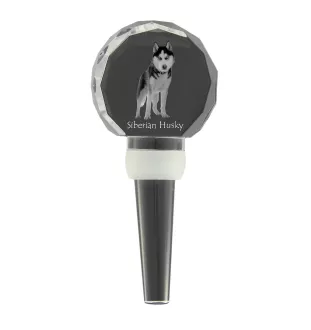 Husky syberyjski grubszy stopper do wina z psem Art-Dog