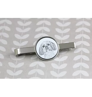 Shih Tzu, Chrysanthemum Dog - tie clip with a dog, personalized tie clip, a unique gift for a man from the Art-Dog brand