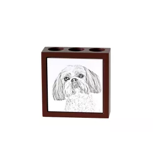 Shih Tzu stojak na długopisy z psem Art-Dog