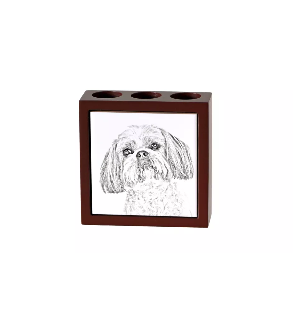 Shih Tzu - porte-stylo avec chien, organiseur de bureau avec impression, décoration de bureau personnalisée de la marque Art-Dog