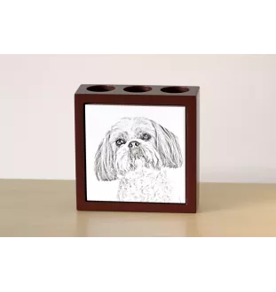 Shih Tzu stojak na długopisy z psem Art-Dog