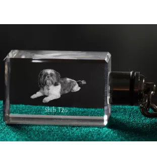 Shih Tzu - Schlüsselanhänger aus Kristall mit Hundefoto, beleuchteter Schlüsselanhänger, einzigartiges Geschenk der Marke Art-Dog