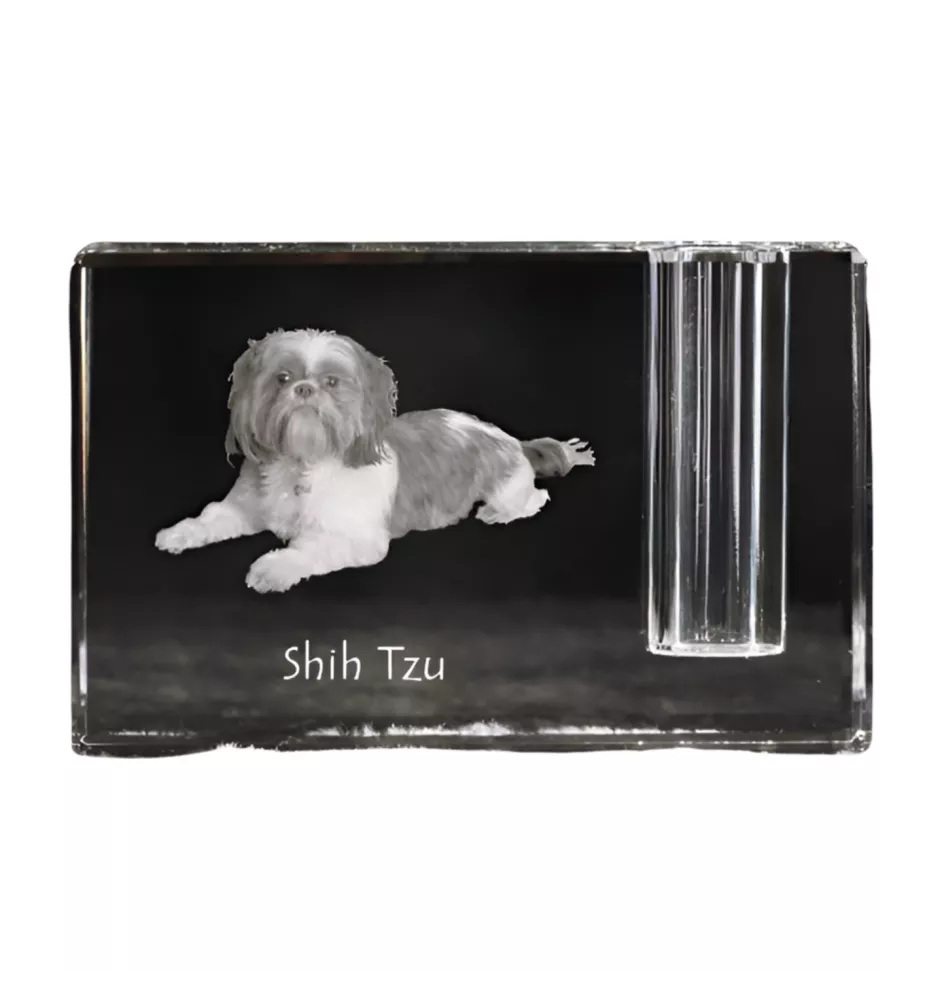 Shih Tzu penholder kryształowy z psem Art-Dog