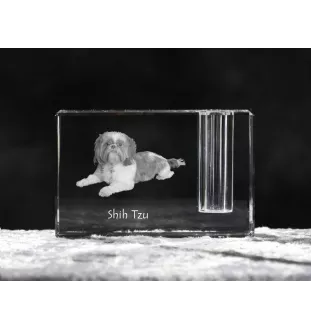 Shih Tzu - Stifthalter, Kristallorganizer mit Hundefoto, einzigartige Schreibtischdekoration der Marke Art-Dog