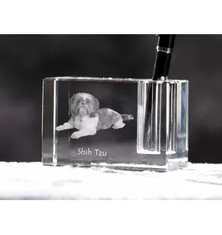 Shih Tzu penholder kryształowy z psem Art-Dog