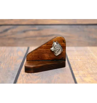 Siberian Husky, Chukcha - wooden candle holder with a dog, tealight holder, a memorial place for a dog by Art-Dog brand