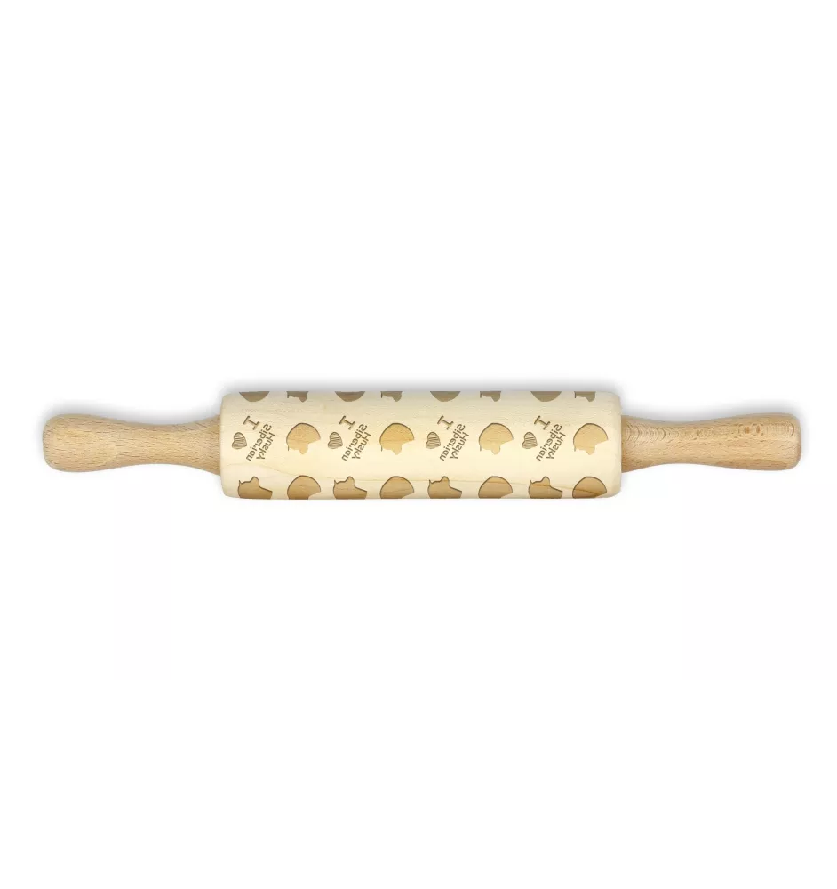 Siberian Husky, Chukcha - small rolling pin with a dog pattern, a rolling pin for children's dough, decorating ceramic clay by Art-Dog brand