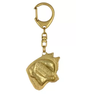 Siberian Husky, Chukcha - keychain and necklace with a dog in a box, high-quality gold-plated product, Art-Dog brand