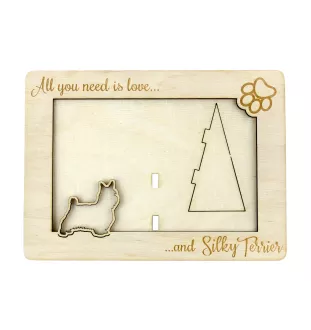 Silky Terrier - Photo frame, engraved wooden frame, a lovely gadget for the dog lover by Art-Dog