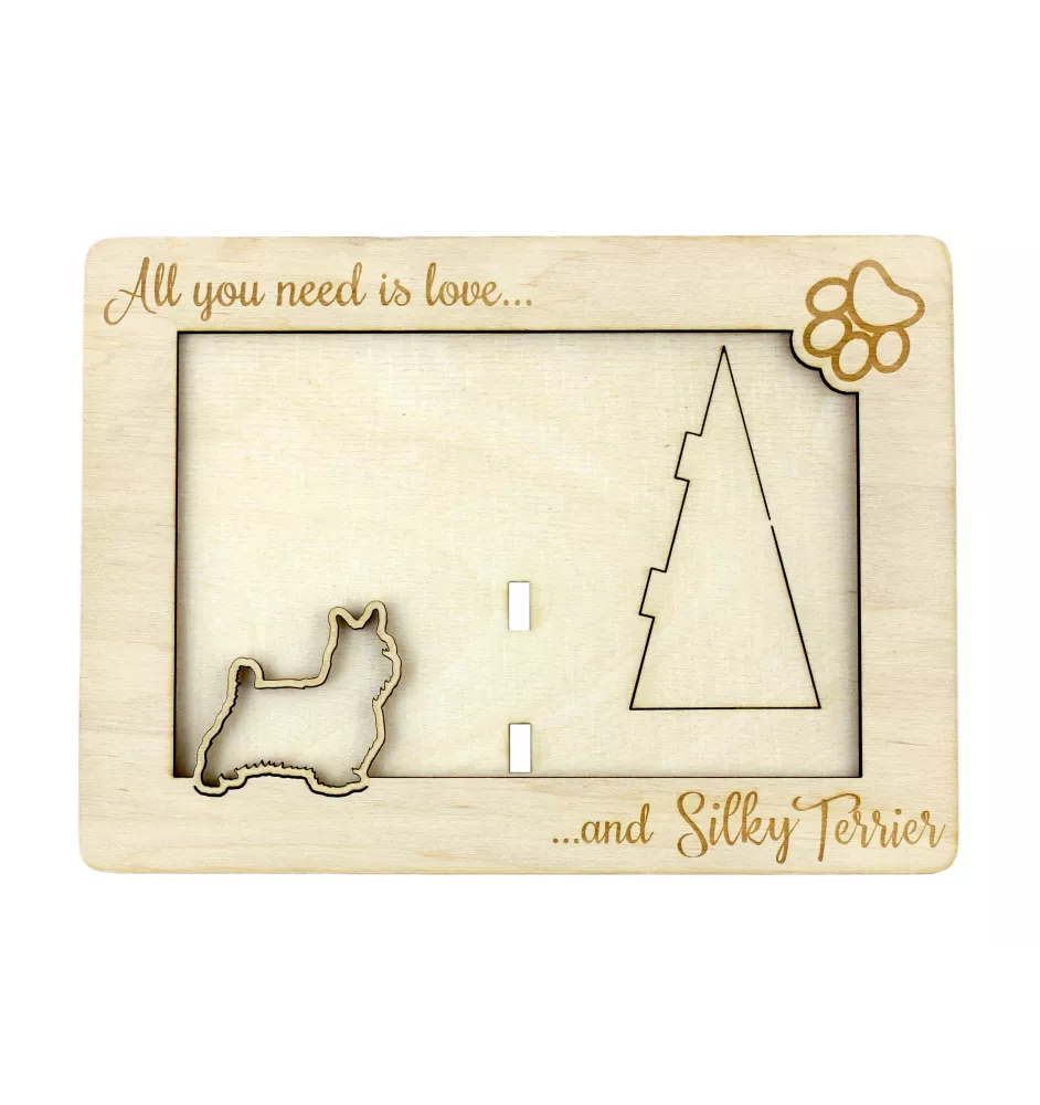Silky Terrier - Photo frame, engraved wooden frame, a lovely gadget for the dog lover by Art-Dog
