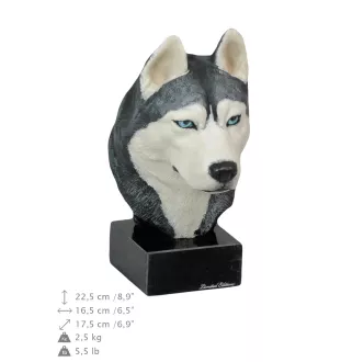 Husky de Sibérie, Husky sibérien - figurine peinte, statue, sculpture, réalisée par l'artiste, marque Art-Dog