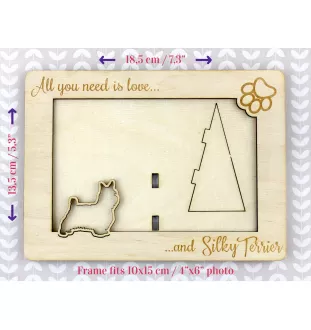 Silky Terrier - Photo frame, engraved wooden frame, a lovely gadget for the dog lover by Art-Dog