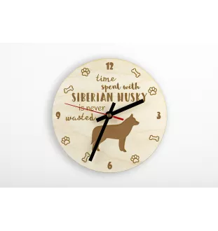 Husky syberyjski zegar ze sklejki większy Art-Dog