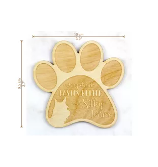 Terrier soyeux - Sous-verre mug, sous-verre gravé avec chien, cadeau pour amoureux des chiens par la marque Art-Dog