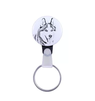 Siberian Husky, Chukcha - keychain with a dog portrait, pendant with the brand's own Art-Dog graphics