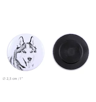 Siberian Husky, Chukcha - magnet with a dog's pupil, exceptionally light, strong magnet, handmade product by the Art-Dog brand