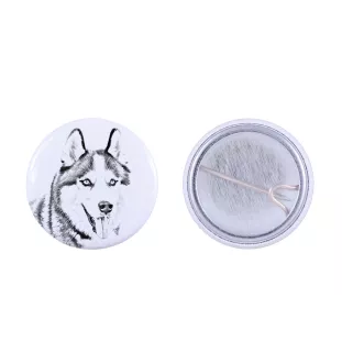 Husky syberyjski przypinka z psem mała Art-Dog