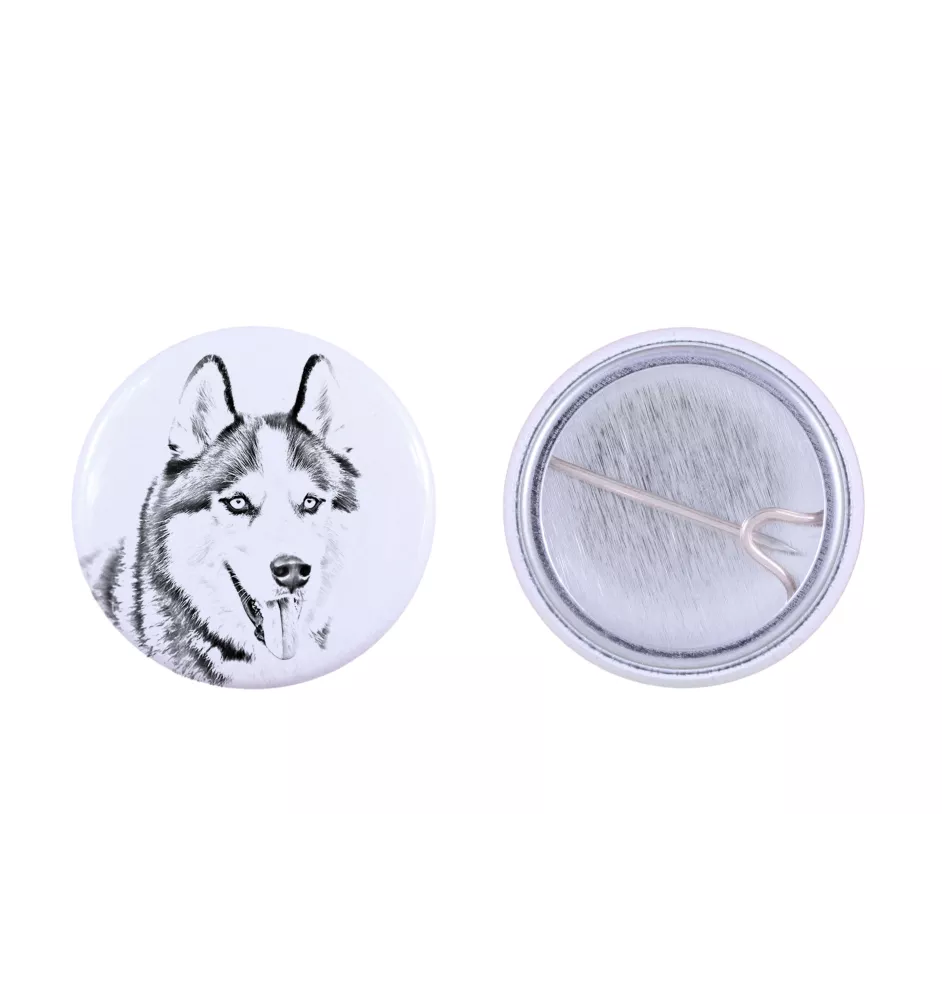 Husky syberyjski przypinka z psem mała Art-Dog