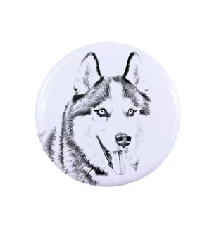Husky de Sibérie, Husky sibérien - badge avec votre chien, ajoutez votre propre photo, marque Art-Dog
