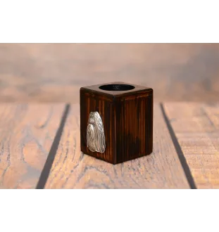 Shih Tzu - Holzkerzenständer mit Hund, einzigartiges Andenken an den Verlust eines Hundes, Handwerkskunst der Marke Art-Dog