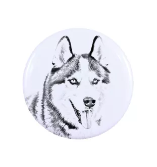 Siberian Husky, Chukcha - magnet with a dog's pupil, exceptionally light, strong magnet, handmade product by the Art-Dog brand