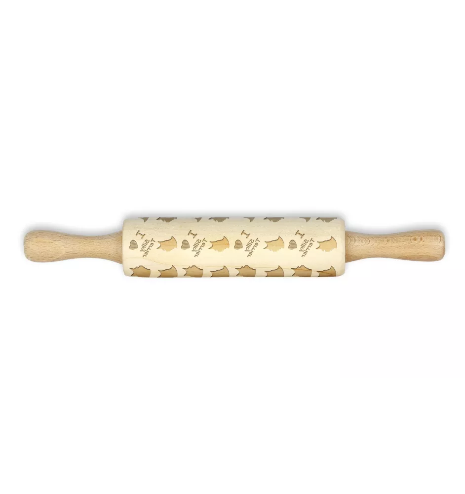 Silky Terrier - small rolling pin with a dog pattern, a rolling pin for children's dough, decorating ceramic clay by Art-Dog brand