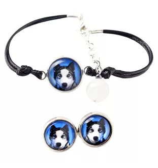 Siberian Husky, Chukcha - a set of jewelry with your photo, a woman's ornament, handmade item, a product made with passion for creating the Art-Dog brand.