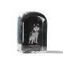 Siberian Husky, Chukcha - crystal cube with a photo, photo of a dog in crystal, cubic paperweight from Art-Dog brand