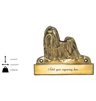 Shih Tzu - Haustürschild mit Hund, Messingschild mit Namen, personalisiertes Türschild mit Markennamen Art-Dog
