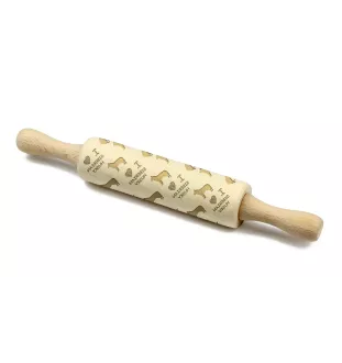 Siberian Husky, Chukcha - small rolling pin with a dog, patterned dough roller, gadget for ceramicists from the Art-Dog brand