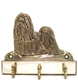 Shih Tzu, Chrysanthemum Dog - key holder with a dog, brass handle for dog accessories, an elegant decoration for the hallway from the Art-Dog brand.