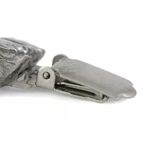 Shih Tzu, Chrysanthemum Dog - brooch with a clip, holder for a start number, silver-plated dog show pin from the Art-Dog brand