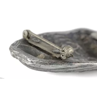 Shih Tzu - broche avec pince, support pour numéro de départ, épingle argentée pour exposition de chiens de la marque Art-Dog