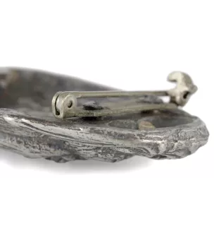 Shih Tzu, Chrysanthemum Dog - brooch with a clip, holder for a start number, silver-plated dog show pin from the Art-Dog brand