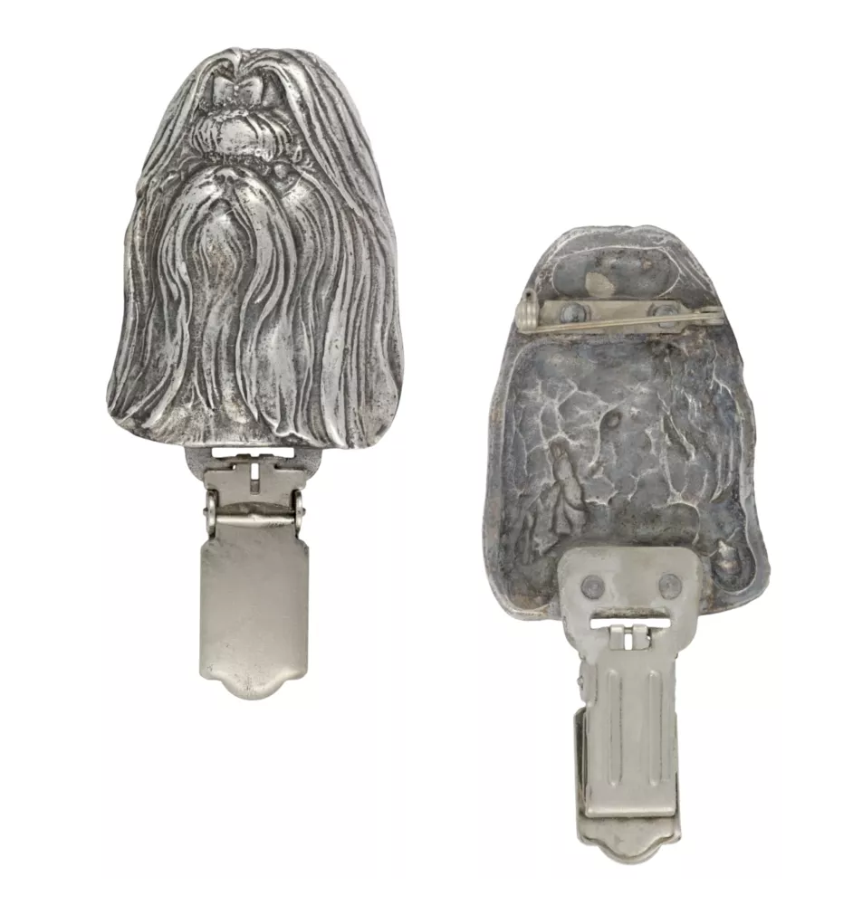 Shih Tzu - Brosche mit Clip, Startnummernhalter, versilberte Anstecknadel für Hundeausstellungen der Marke Art-Dog