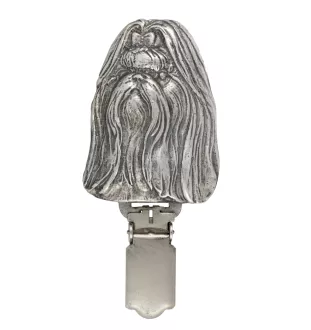 Shih Tzu - Brosche mit Clip, Startnummernhalter, versilberte Anstecknadel für Hundeausstellungen der Marke Art-Dog