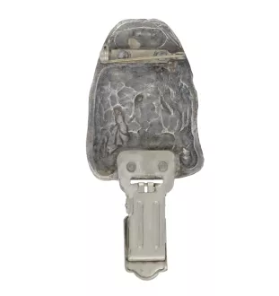 Shih Tzu, Chrysanthemum Dog - brooch with a clip, holder for a start number, silver-plated dog show pin from the Art-Dog brand