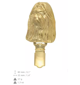 Shih Tzu - Brosche mit Clip, vergoldeter Startnummernhalter, Geschenk für Hundeausstellung der Marke Art-Dog