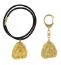 Shih Tzu, Chrysanthemum Dog - keychain and necklace with a dog in a box, high-quality gold-plated product, Art-Dog brand