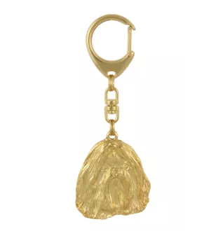 Shih Tzu - porte-clés et collier avec chien dans une boîte, produit plaqué or de haute qualité, marque Art-Dog