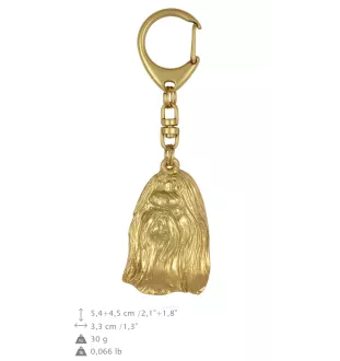 Shih Tzu, Chrysanthemum Dog I - keychain and necklace with a dog in a box, high-quality gold-plated product, Art-Dog brand