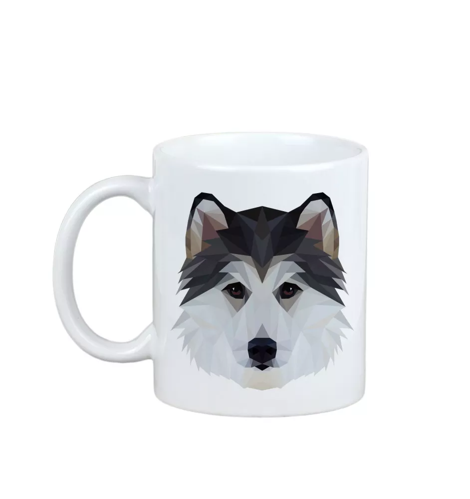 Husky de Sibérie, Husky sibérien - tasse avec une photo et un motif de chien géométrique Art-Dog