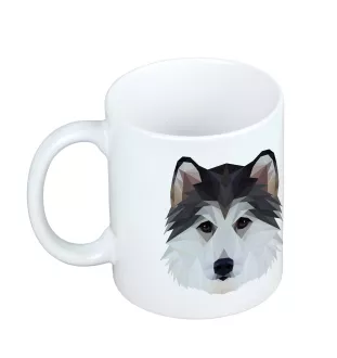 Husky de Sibérie, Husky sibérien - tasse avec une photo et un motif de chien géométrique Art-Dog