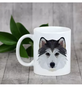 Husky syberyjski kubek geometryczny Art-Dog