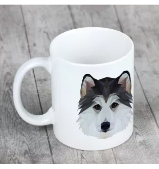 Husky de Sibérie, Husky sibérien - tasse avec une photo et un motif de chien géométrique Art-Dog