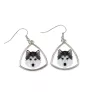 Siberian Husky, Chukcha - earrings with a picture and the inscription geometric dog Art-Dog